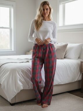Victoria's Secret Red Plaid Lounge Pants - Small Tall